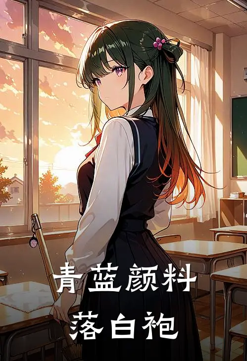 青蓝颜料落白袍